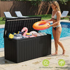 Devoko 100 Gallon Outdoor Storage Box, Waterproof Resin Deck Box - Image 7