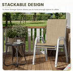 UDPATIO Patio Chairs Set of 2, Stackable Silver Outdoor Dining Chairs - Image 5