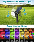 Solar Spot Lights Outdoor Waterproof IP65, RGB Christmas 7 Modes Color Changing - Image 4