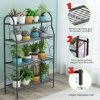 SORCEDAS Plant Stand Indoor Outdoor Plant Shelf 4 Tier Metal Corner Flower - Image 6