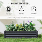 Outsunny Galvanized Raised Garden Bed, - Image 3