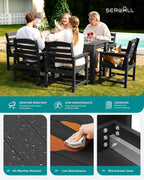 SERWALL HDPE Dining Set for 4, Outdoor Dining Sets for 4 Person - Image 5