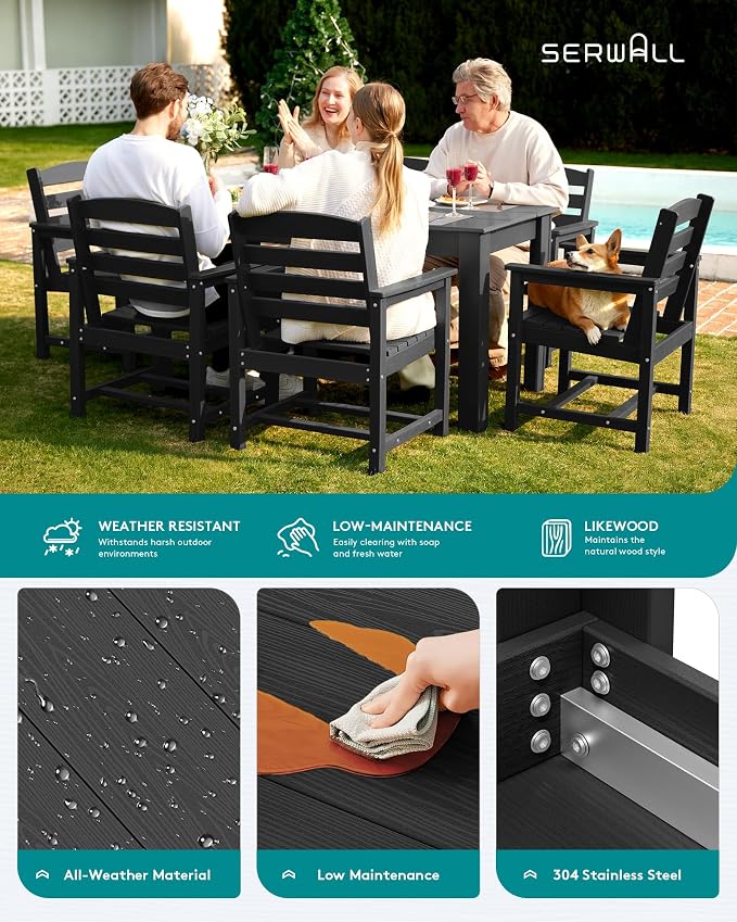 SERWALL Patio Dining Sets for 8, Outdoor Dining Sets for 8 Person - Image 5