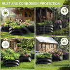 AHEONLAR 3 Pack 2x2x1 ft Round Galvanized Raised Garden Bed Kit Round Metal - Image 7