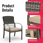 Pamapic Outdoor 5-Piece Patio Dining Set, Weather Resistant PE Rattan Table and - Image 5