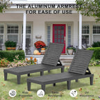 ROJIK Outdoor Chaise Lounge Chair Set of 2, - Image 6