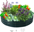 Durable Round Steel Raised Garden Bed Painted by zbzbml
