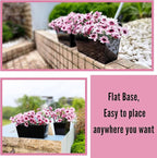 LaLaGreen Outdoor Rail Planter Large Black Metal Wall Hanging Strawberry Flower - Image 8