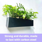 LaLaGreen Wall Planter Rectangular Metal Hanging Flower Pot - Image 3