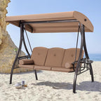 HOMREST 3 Seat Outdoor Porch Swing - Image 8