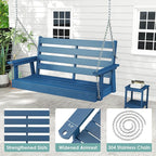 IVY&LANE Outdoor Porch Swing | HDPE Plastic | 2-Person | Hanging Bench Swings | - Image 4
