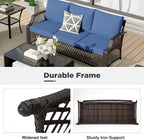 HOMREST 7 Piece Patio Furniture Set, Wicker Outdoor Conversation Sofa Set - Image 8