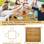 Tangkula 36" Square Outdoor Dining Table, Acacia Wood 4-Person Patio Dining - Image 8