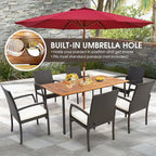 Tangkula 63" Acacia Wood Patio Dining Table - Image 7