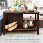 Best Choice Products 48in 2-Shelf Eucalyptus Wooden Console Table Indoor - Image 3