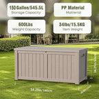 150 Gallon Outdoor Deck Box, Lockable Waterproof Outdoor Storage Boxes - Image 7