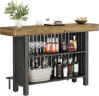 Tribesigns Bar Table with Storage Shelf, 63-Inch Large Mini Pub Table with - Image 9