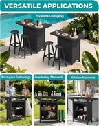 SERWALL Outdoor Bar Table, Patio Bar Cabinet - Image 8