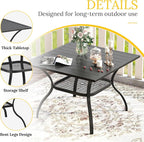 VICLLAX 5 Pieces Patio Dining Set, Outdoor Furniture Set Includes 1 Square - Image 5