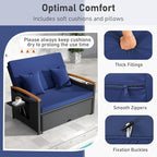Moccha Outdoor Wicker Daybed, Patio Rattan Loveseat Sofa w/ 4-Level Adjustable - Image 3