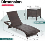 Pamapic Patio Chaise Lounge Set 3 Pieces - Image 2