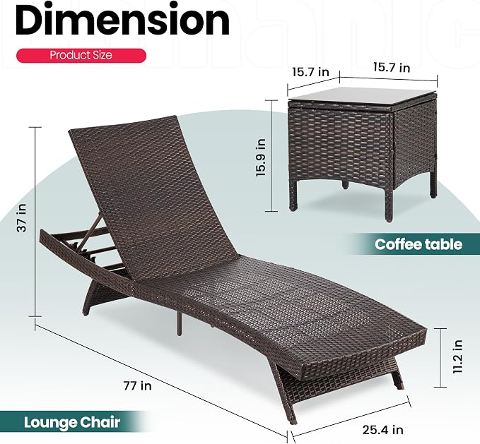 Pamapic 6-Piece Patio Chaise Lounge Set - Image 2