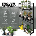 3-Tier Metal Plant Stand, Heavy Duty Waterproof Indoor Outdoor Stackable Shelf - Image 4