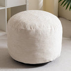HIGOGOGO Round Stuffed Pouf Ottoman, Corduroy Poufs - Image 7