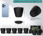 10 Pack 5 Inch Plant Pots with Drainage and Saucers, Stackable Nursery Planters - Image 2