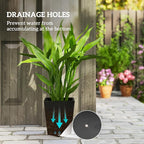 Outsunny Set of 3 Tall Planters, MgO Indoor Outdoor Planters - Image 4