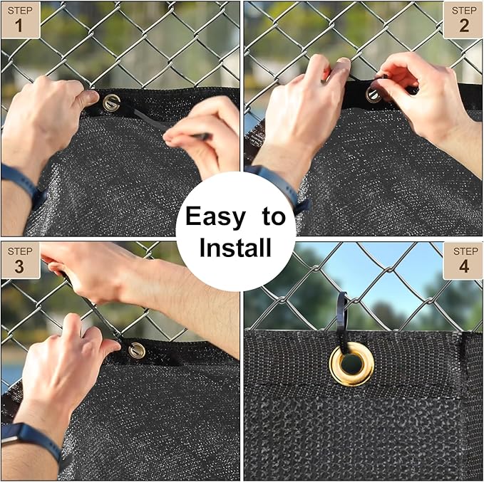 UPGRADE Privacy Fence Screen 5'x100' Dark Grey Outdoor 90% Visibility Blockage - Image 5