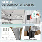 COBIZI 12x12 Pop up Gazebo on Clearance Canopy Tent, carpas para Patio - Image 2