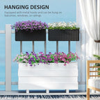 Outsunny Railing Planter Box, Hanging Flower Pots - Image 7