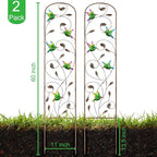 SUNNYPARK Set of 2 Hummingbird Metal Garden Trellis - Image 2