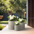 Kante 9.8", 15.7" Dia Round Concrete Planter Set of 3, Modern Style Large - Image 6