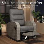 LayinSun Oversized Wicker Outdoor Swivel Glider Recliner - Image 3