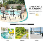 Vongrasig 5 Piece Patio Swivel Bar Set, All Weather Mental Textilene High - Image 6