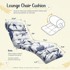 Outdoor Chaise Lounge Chair Cushion 75.1 x 22.8 x 4.7 Inches 100% Waterproof - Image 2