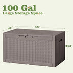 Flamaker Outdoor Storage Box 100 Gallon Waterproof Resin Deck Box Delivery Box - Image 5