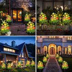 Solar Garden Lights Outdoor, 2 Pack Upgraded Succulent Solar Flowers Outside - Image 7