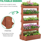 DoCred Vertical Wooden Raised Garden Bed, 5 Tier Garden Planters Freestanding - Image 4