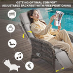 Belord Versatile Outdoor Recliner Chair Set of 3 - Image 4