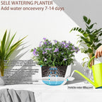 2 Pack 12 Inch Self Watering Hanging Planters - Image 6