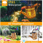Solar Lanterns Outdoor Waterproof, Metal Watering Can Garden Decor, Fairy - Image 7