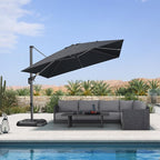 PURPLE LEAF 10 Feet Patio Umbrella Outdoor Cantilever Square Umbrella Aluminum by PURPLELEAF