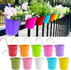 10 Pcs Fence Planters, Railing Planter Flower Pot by JOYFERNAL