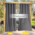 NICETOWN 2 Panels Blackout Weighted Outdoor Curtains - Image 5