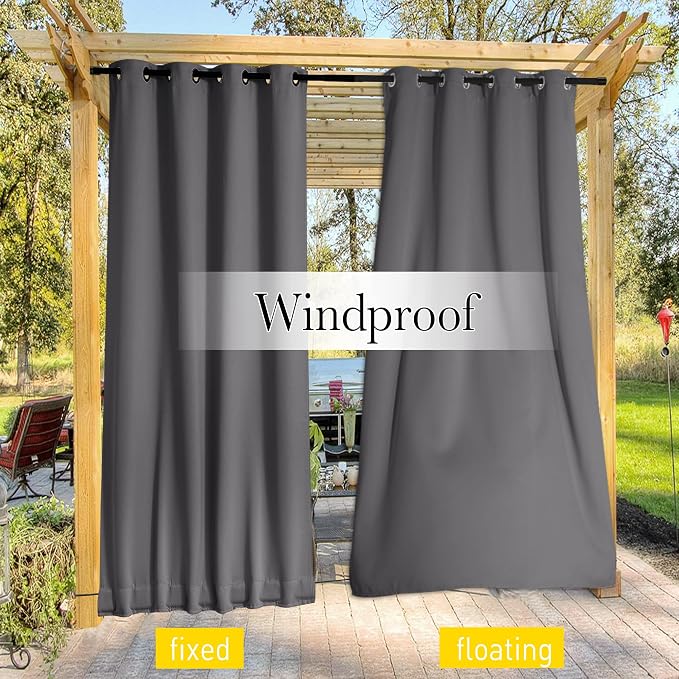 NICETOWN 2 Panels Outdoor Curtains - Image 6