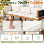 Devoko 7 Piece Acacia Wood Patio Sofa, Outdoor Sectional Coach and Love Seat - Image 5