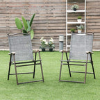 Giantex Set of 2 Patio Folding Chairs, Outdoor Patio Dining Chairs w/Armrest - Image 4